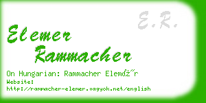 elemer rammacher business card